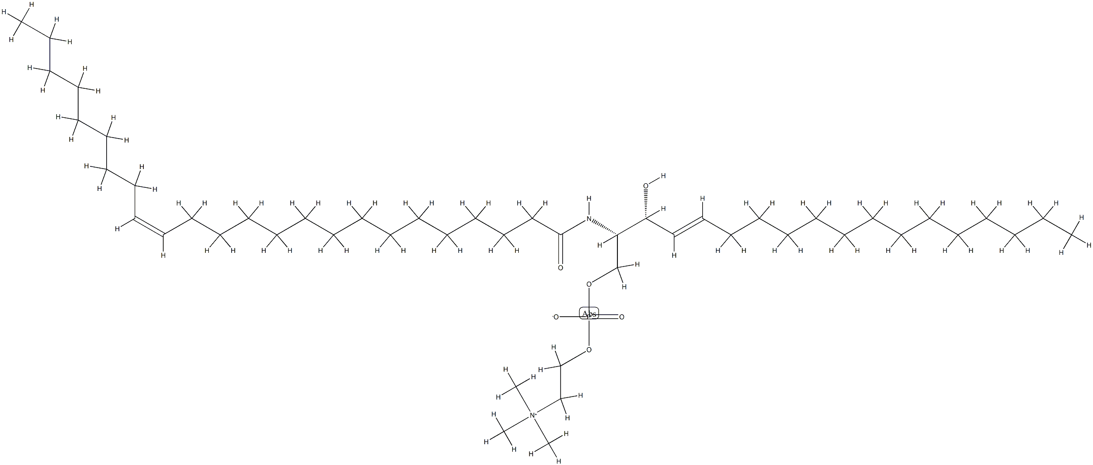N-nervonoyl-D-erythro-sphingosylphosphorylcholine Struktur