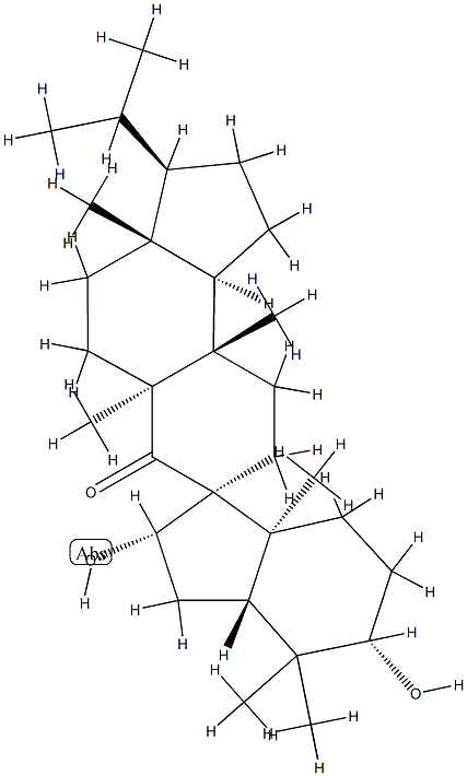 (2'S,3R,3'aR,5'S,7S,7'aS,9bβ)-Icosahydro-2',5'-dihydroxy-3aα,4',4',5aβ,7'a,9aα-hexamethyl-3α-(1-methylethyl)spiro[7H-benz[e]indene-7,1'-[1H]inden]-6-one Structure