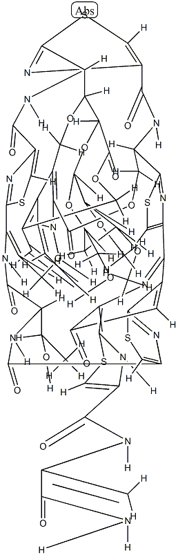 (+)-49-O-(2-O,3-O-ジメチル-4-デオキシ-α-L-arabino-ヘキソピラノシル)-48,70-エポキシ-58-ヒドロキシ-63-オキサノシヘプチド 化学構造式