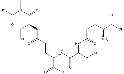 [[γGlu-3-メルカプト-Ala-γGlu-3-メルカプト-Ala-]アミノ]酢酸 化学構造式