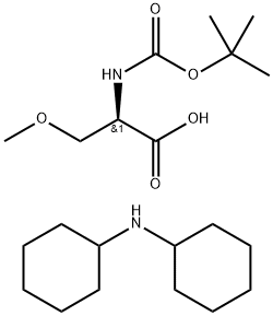 N-[叔丁氧羰基]-O-甲基-D-丝氨酸(二环己基胺)盐 结构式