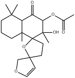 (+)-3''-Acetyloxy-2'',3',3'',4',4''a,5'',6'',7'',8'',8''a-decahydro-2''-hydroxy-2'',5'',5'',8''a-tetramethyldispiro[furan-3(2H),2'(5'H)-furan-5',1''(4''H)-naphthalen]-4''-one 结构式