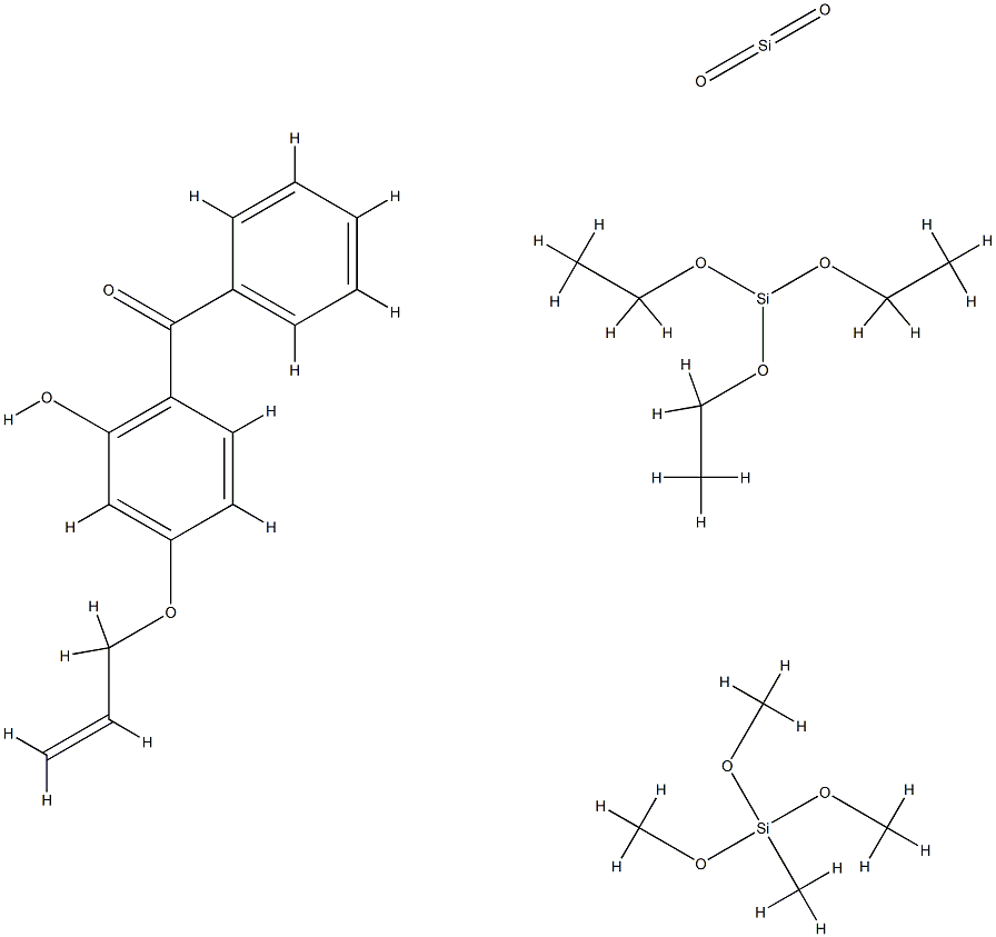Methanone, 2-hydroxy-4-(2-propenyloxy)phenylphenyl-, reaction products with silica-trimethoxymethylsilane hydrolysis products and triethoxysilane Struktur