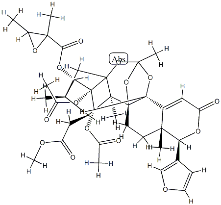 14,15-Didehydrophragmalin 2,30-diacetate 3-(2,3-dimethyloxiranecarboxylate) 结构式