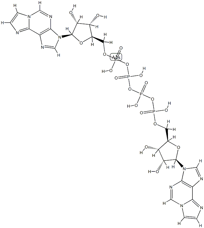 di(1,N(6)-ethenoadenosine)-5',5'''-P(1),P(4)-tetraphosphate 结构式