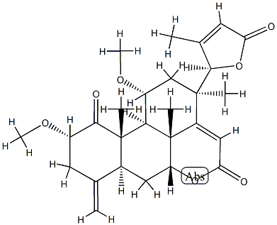 [17R,13α,(-)]-7α,17-Dihydroxy-2α,11α-dimethoxy-8-methyl-4-methylene-1-oxo-24-nor-16,17-seco-5α-chola-14,20(22)-diene-16,23-dioic acid 16,7:23,17-dilactone Structure