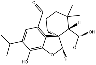 [4aS,6aR,11bR]-1,2,3,4,4aβ,5-Hexahydro-5α,8-dihydroxy-4,4-dimethyl-9-(1-methylethyl)isobenzofuro[1,7a-b]benzofuran-11-carbaldehyde 结构式