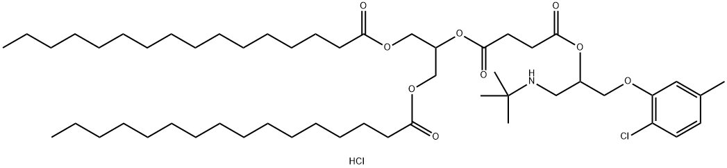 2-((1-(2-chloro-5-methylphenoxy)-3-tert-butylamino-2-propoxy)succinyl)-1,3-dipalmitoylglyceroyl Structure