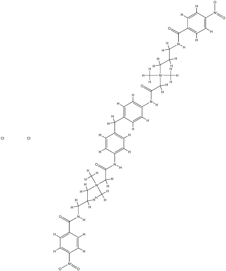 1-Propanaminium, N,N'-[methylenebis[4,1-phenyleneimino( 2-oxo-2,1-ethanediyl)]]bis[N,N-dimethyl -3-[(4-nitrobenzoyl)amino]-, dichloride 结构式