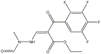 2,3,4,5-四氟-ALPHA-[(2-甲酰基-2-甲基肼基)亚甲基]-BETA-氧代苯丙酸乙酯, 100276-64-0, 结构式