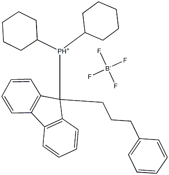 二环己基[9-(3-苯丙基)-9-芴基]鏻鎓四氟硼酸盐 结构式