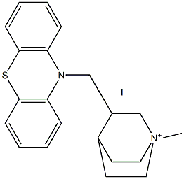 1-メチル-3-(10H-フェノチアジン-10-イルメチル)-1-アゾニアビシクロ[2.2.2]オクタン·ヨージド 化学構造式