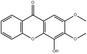 2,3-ジメトキシ-4-ヒドロキシキサントン 化学構造式