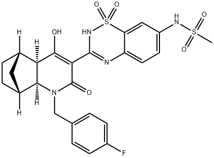 N-[3-[(4aR,5S,8R,8aS)-1-[(4-Fluorophenyl)methyl]-1,2,4a,5,6,7,8,8a-octahydro-4-hydroxy-2-oxo-5,8-methanoquinolin-3-yl]-1,1-dioxido-2H-1,2,4-benzothiadiazin-7-yl]methanesulfonamide Structure