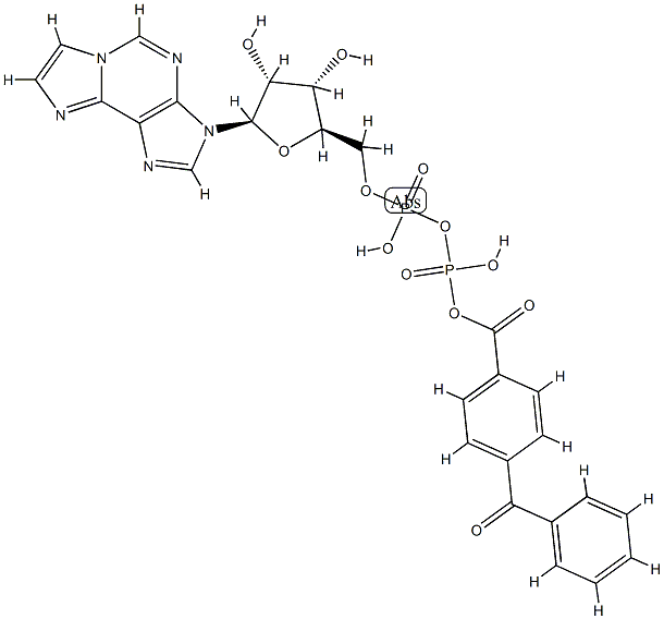3'(2')-O-(4-benzoylbenzoyl)-1,N(6)-ethenoadenosine 5'-diphosphate 结构式