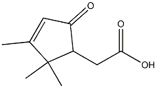 4,5,5-トリメチル-2-オキソ-3-シクロペンテン-1-酢酸 化学構造式