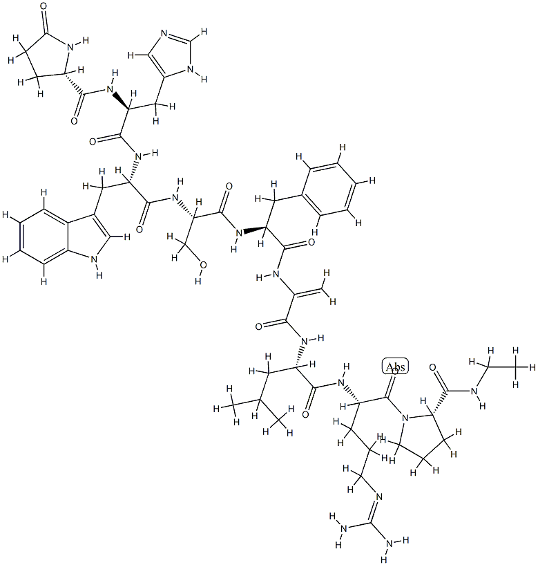 LHRH, Phe(5)-delta-Ala(6)-N-Et-ProNH2(9)- Structure