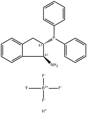 (1S,2S)-1-铵-2-(二苯基膦基)二氢化茚 四氟硼酸盐 结构式