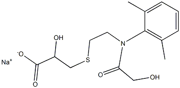 3-{2-[(2,6-二甲基苯基)(2-羟基乙酰基)氨基]乙基磺酰}-2-羟基丙酸钠 结构式