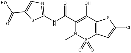 N-Des(2-pyridinyl)-N-(5-carboxy-2-thiazolyl) Lornoxicam 结构式