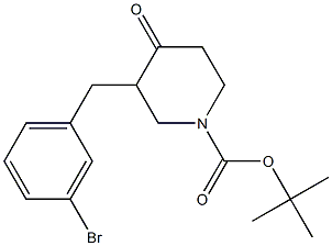 tert-butyl 3-(3-bromobenzyl)-4-oxopiperidine-1-carboxylate Struktur