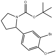 tert-butyl 2-(3-bromo-4-methoxyphenyl)pyrrolidine-1-carboxylate Struktur