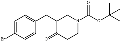 tert-butyl 3-(4-bromobenzyl)-4-oxopiperidine-1-carboxylate 结构式