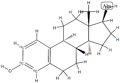 17Β-雌二醇-2,3,4-13C3 溶液 结构式