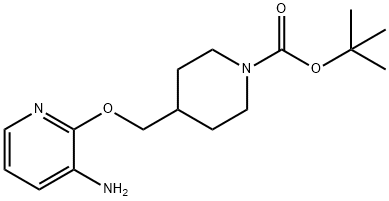 TERT-ブチル 4-[(3-アミノピリジン-2-イルオキシ)メチル]ピペリジン-1-カルボキシレート 化学構造式