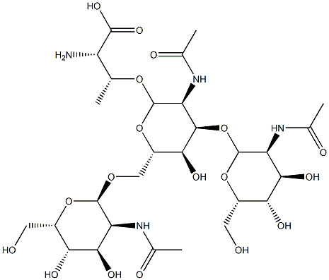 GLCNACΒ(1-3)[GLCNACΒ(1-6)]GALNAC-Α-THR, 1304646-03-4, 结构式
