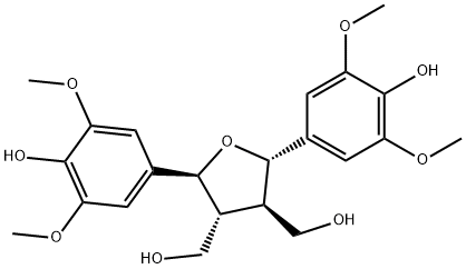 rel-2α*,5β*-ビス(4-ヒドロキシ-3,5-ジメトキシフェニル)テトラヒドロ-3β*,4α*-フランジメタノール 化学構造式