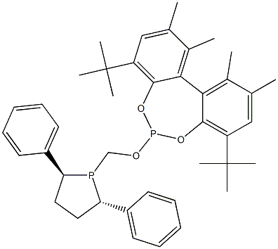 (11AS)-1,2,10,11-TETRAMETHYL-4,8-BIS(T-BUTYL)-6-[[(2S,5S)-(2,5-DIPHENYL-1-PHOSPHOLANYL)METHOXY]-DIBENZO[D,F][1,3,2]DIOXAPHOSPHEPIN]SAXS,S-BOBPHOS 结构式