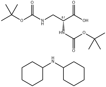 (2R)-2,3-双[(2-甲基丙-2-基)氧羰基氨基]丙酸,N-环己基环己胺 结构式