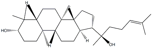 (20R)-5α-ダンマラ-24-エン-3β,20-ジオール 化学構造式