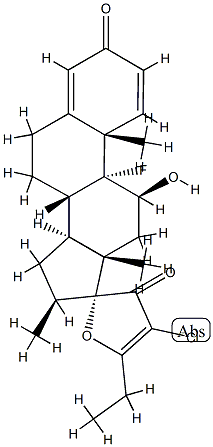 (17R)-4'-Chloro-5'-ethyl-9-fluoro-11β-hydroxy-16β-Methylspiro[androsta-1,4-diene-17,2'(3'H)-furan]-3,3'-dione Struktur