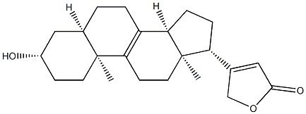 3β-Hydroxy-5β-carda-8,20(22)-dienolide 结构式