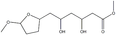 β,δ-Dihydroxy-5-methoxy-2,3,4,5-tetrahydro-2-furanhexanoic acid methyl ester 结构式