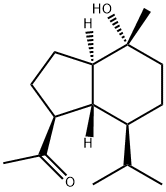 1-[[(1S,3aα,7aβ)-オクタヒドロ-4β-ヒドロキシ-4-メチル-7β-イソプロピル-1H-インデン]-1-イル]エタノン 化学構造式