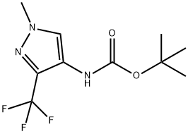 叔-丁基 (1-甲基-3-(三氟甲基)-1H-吡唑-4-基)氨基甲酯 结构式