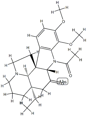 1-アセチル-16,17-ジメトキシアスピドスペルミジン-3-オン 化学構造式