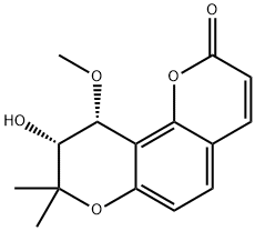 (9R,10R)-9,10-二氢-9-羟基-10-甲氧基-8,8-二甲基-2H,8H-苯并[1,2-B:3,4-B']二吡喃-2-酮 结构式