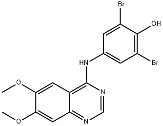 4-(3',5'-二溴-4-羟基苯基)氨基-6,7-二甲氧基喹唑啉 结构式