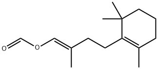 ぎ酸(1E)-2-メチル-4-(2,6,6-トリメチル-1-シクロヘキセニル)-1-ブテニル 化学構造式
