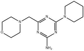 4-(吗啉-4-基甲基)-6-(1-哌啶基)-1,3,5-三嗪-2-胺 结构式