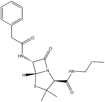 benzylpenicilloyl-n-propylamine Struktur