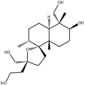 (2R,4'aα,5S)-3',4,4',4a',5,5',6',7',8',8a'-Decahydro-6'β-hydroxy-5-(2-hydroxyethyl)-2'α,5',8'aβ-trimethylspiro[furan-2(3H),1'(2'H)-naphthalene]-5,5'α-dimethanol Structure