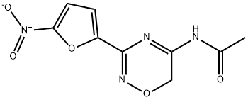 N-[3-(5-ニトロ-2-フリル)-6H-1,2,4-オキサジアジン-5-イル]アセトアミド 化学構造式