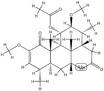 11α-アセトキシ-2,12β-ジメトキシピクラサ-2-エン-1,16-ジオン 化学構造式