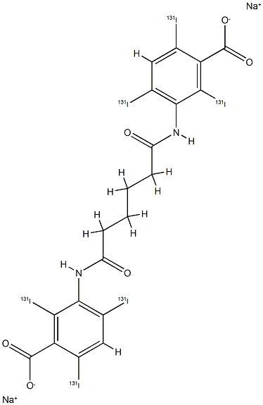 disodium 3-[5-[(3-carboxylato-2,4,6-triiodo-phenyl)carbamoyl]pentanoyl amino]-2,4,6-triiodo-benzoate Structure