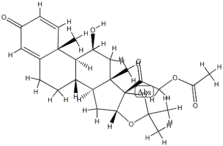 (DESONDE-21-乙酸)21-乙酰氧基-11-羟基-16-Α,17-Α-异丙基二氧基孕烷-1,4-二烯-3,20酮 结构式